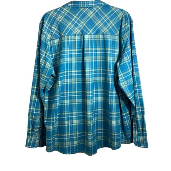 Cabela’s aqua & yellow spring plaid classic button front shirt pockets 2XL - Picture 3 of 12